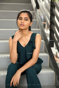 Ramya Rajput in Teal Green Ruffle Jumpsuit