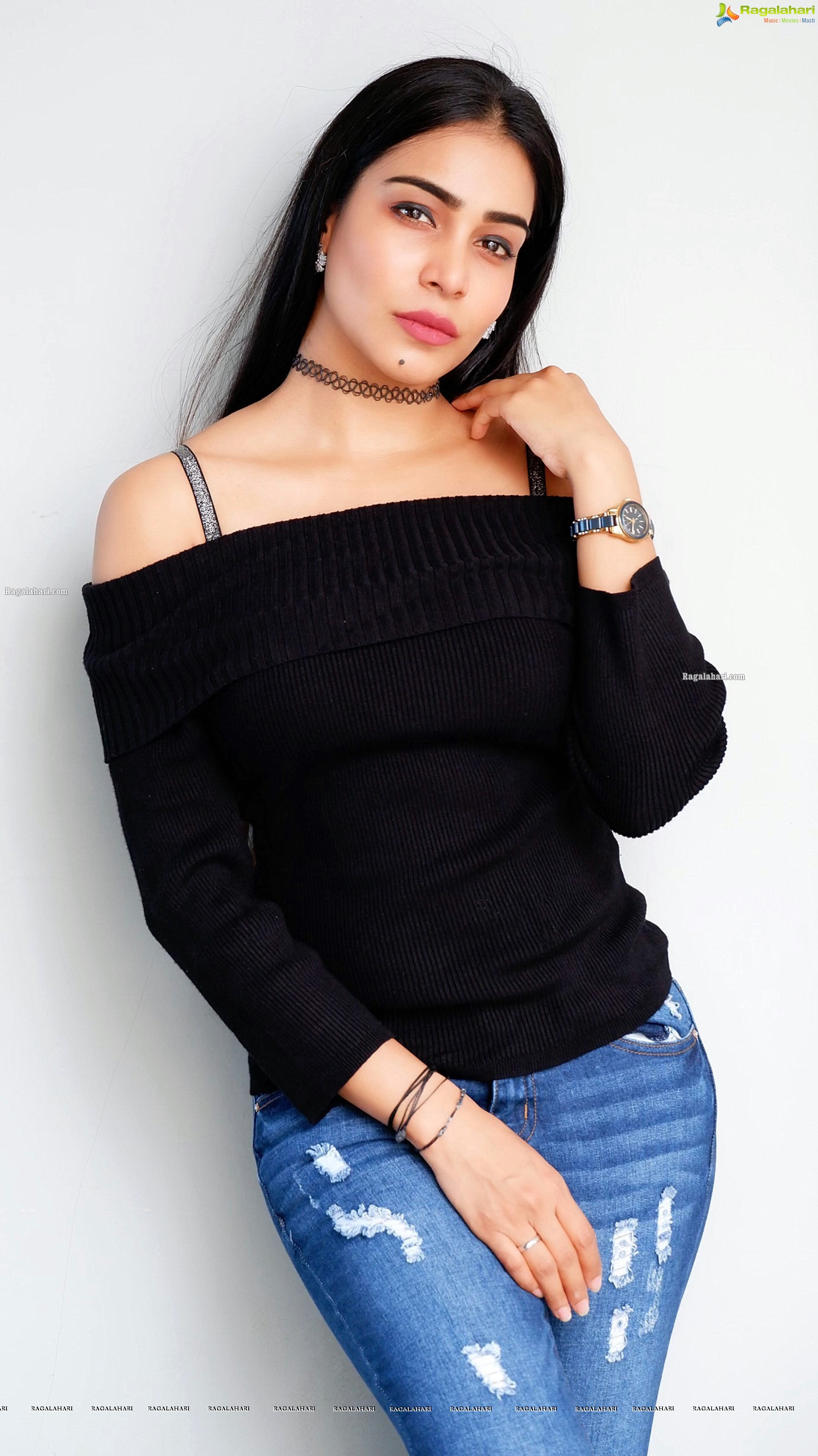 Sanjana Anne in Black Top and Jeans, HD Photo Gallery