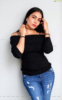 Sanjana Anne in Black Top and Jeans