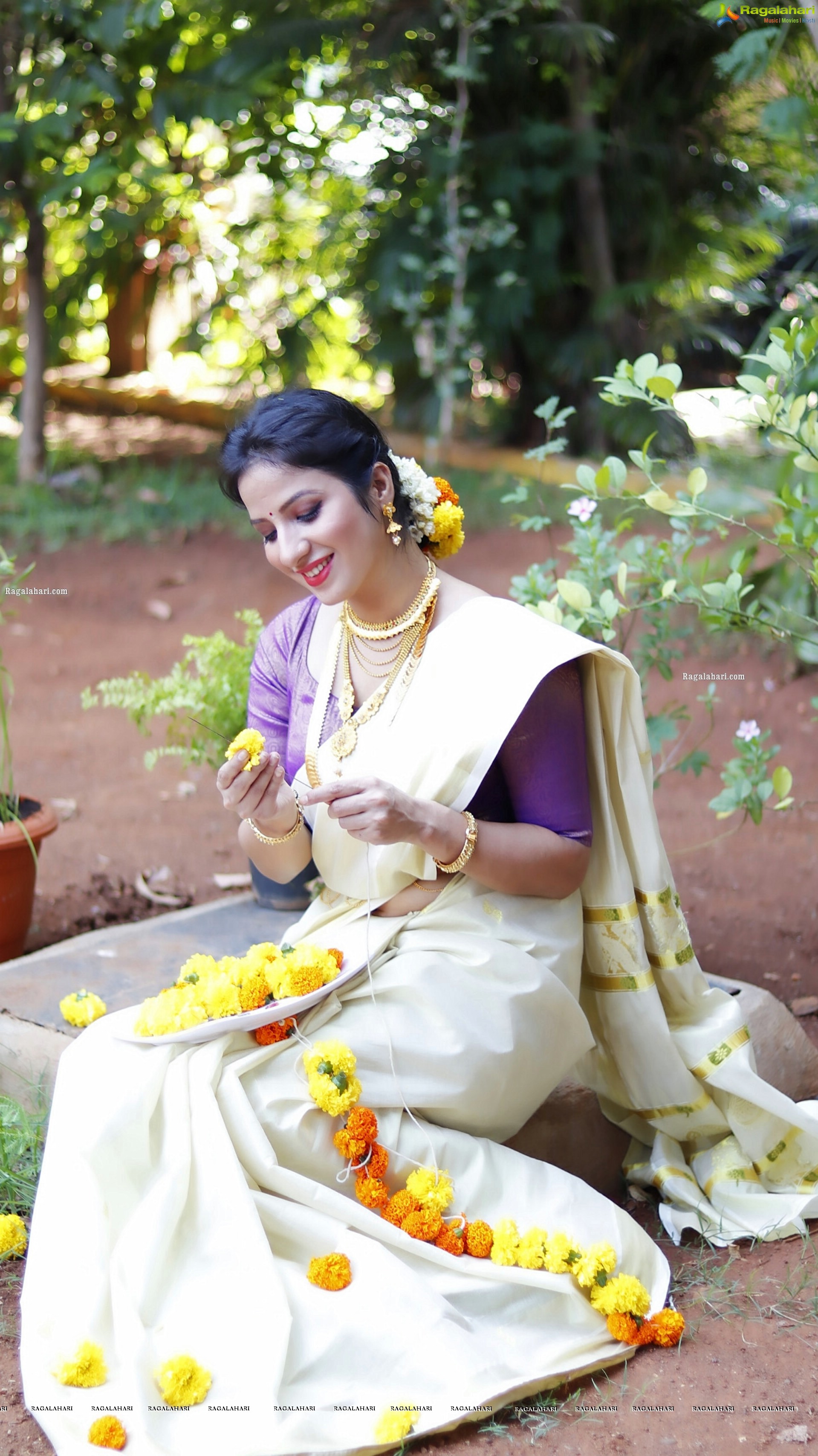 Shunaya Solanki in Blue Ruffle Saree, HD Photo Gallery