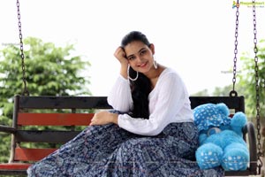 Vaanya Aggarwal in Blue Printed Maxi Skirt and White Top