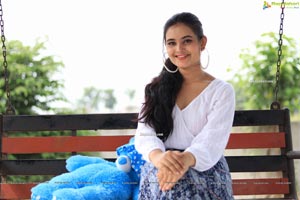 Vaanya Aggarwal in Blue Printed Maxi Skirt and White Top