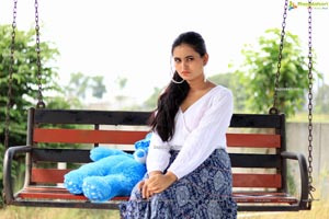 Vaanya Aggarwal in Blue Printed Maxi Skirt and White Top