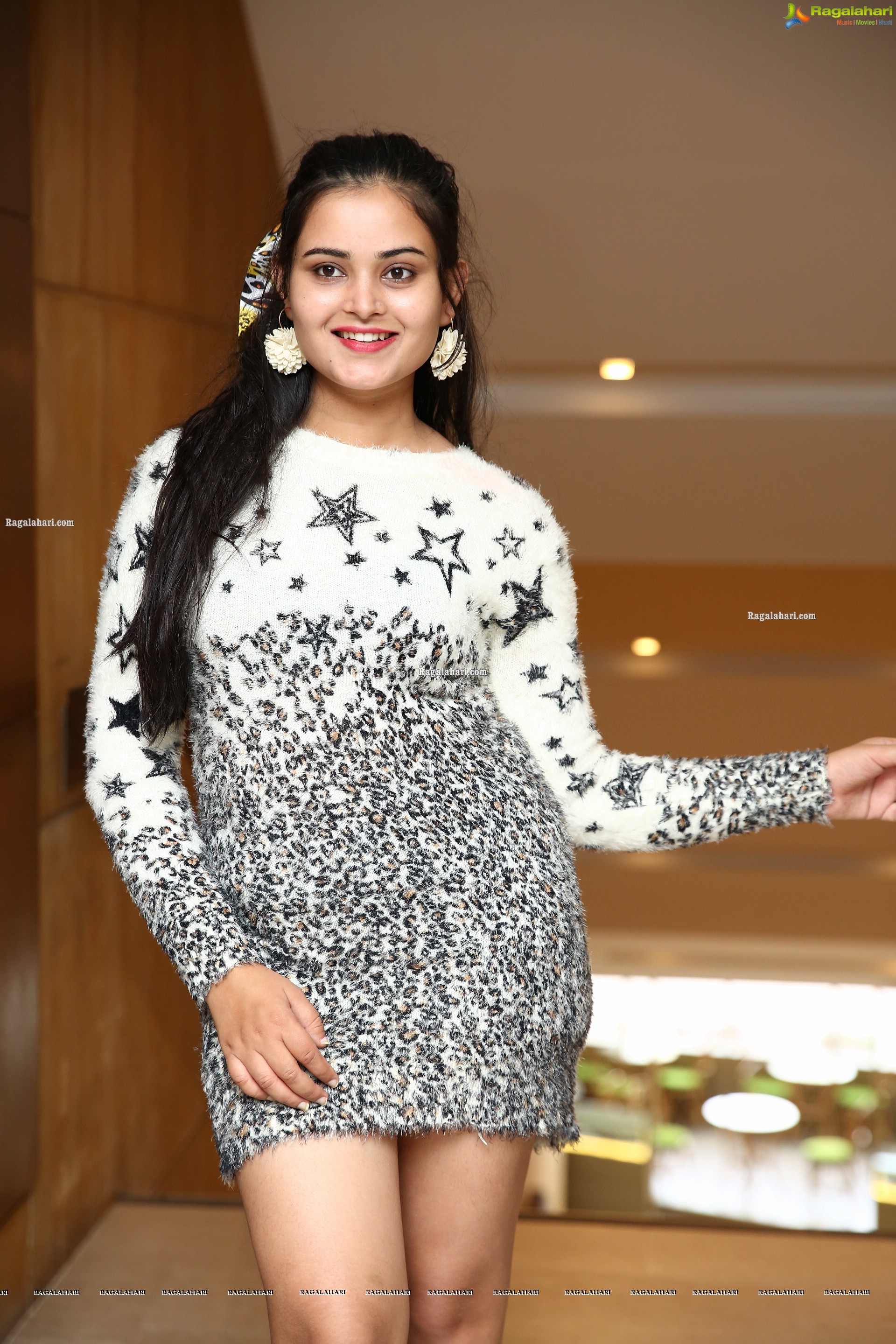 Vaanya Aggarwal in Faux Fur Mini Bodycon Dress, HD Photo Gallery