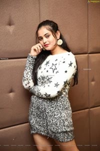 Vaanya Aggarwal in Faux Fur Mini Bodycon Dress