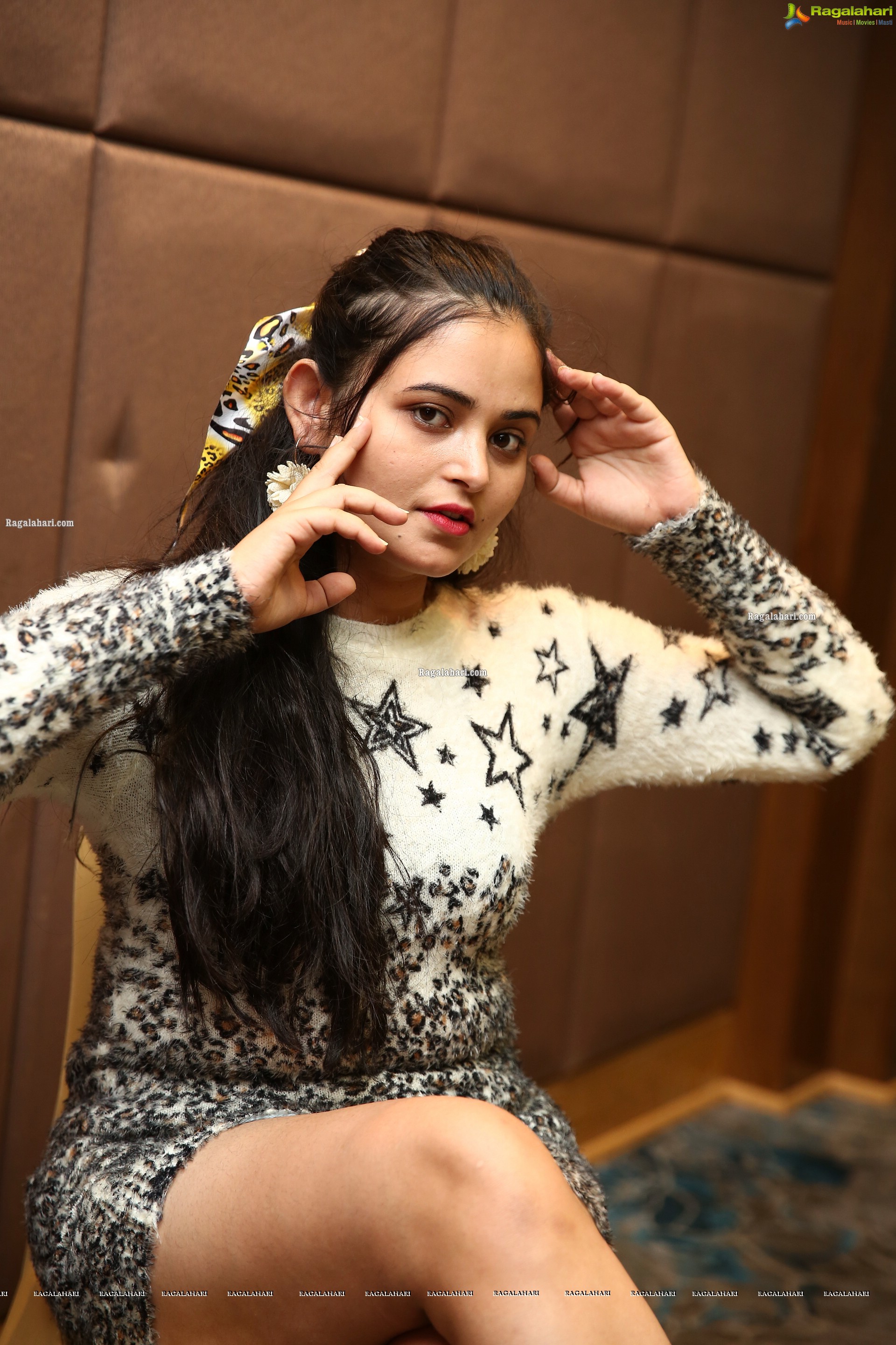 Vaanya Aggarwal in Faux Fur Mini Bodycon Dress, HD Photo Gallery