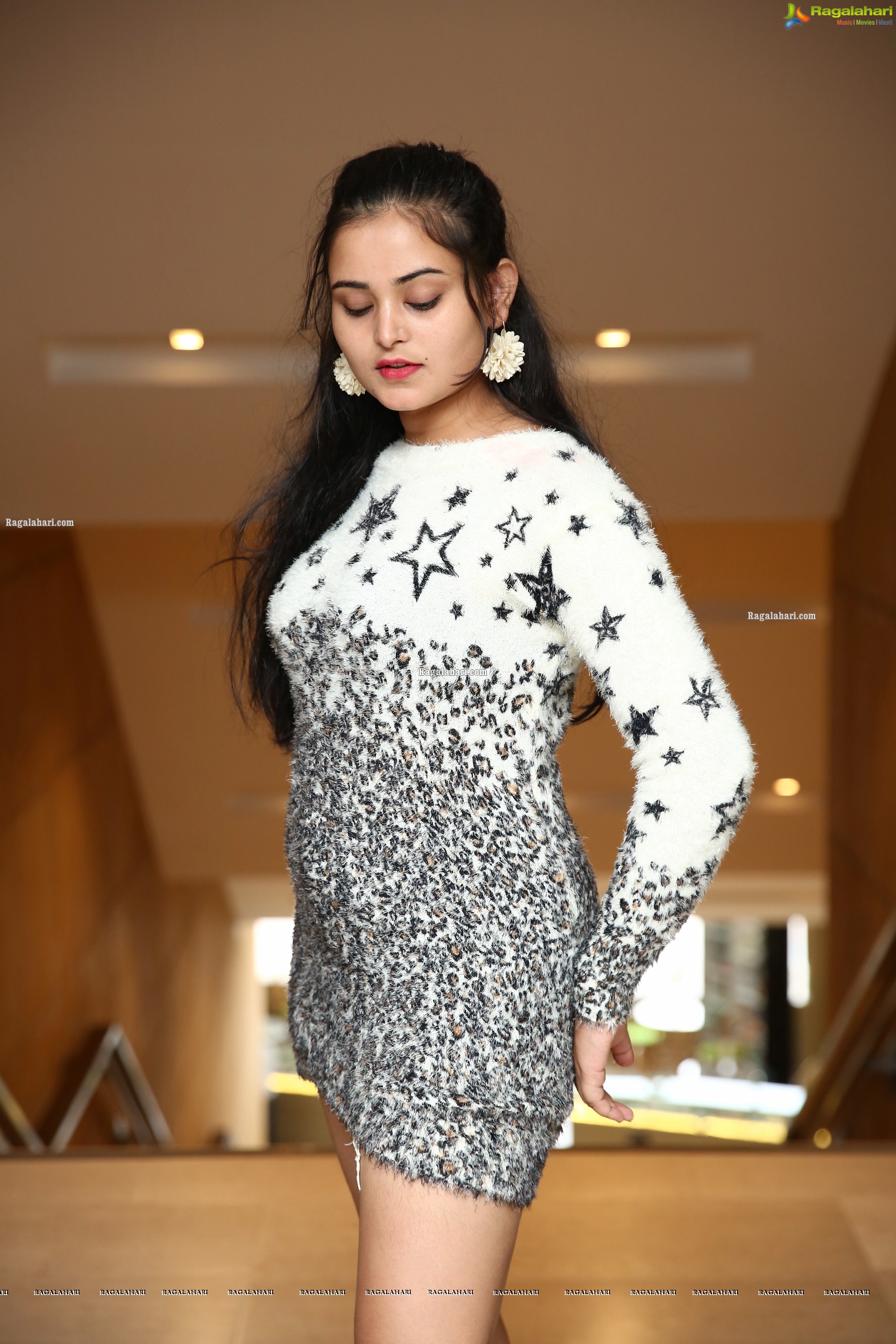 Vaanya Aggarwal in Faux Fur Mini Bodycon Dress, HD Photo Gallery