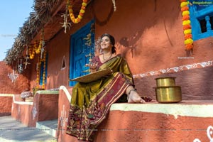 Yamini Bhaskar in Village Belle Look in Green Saree