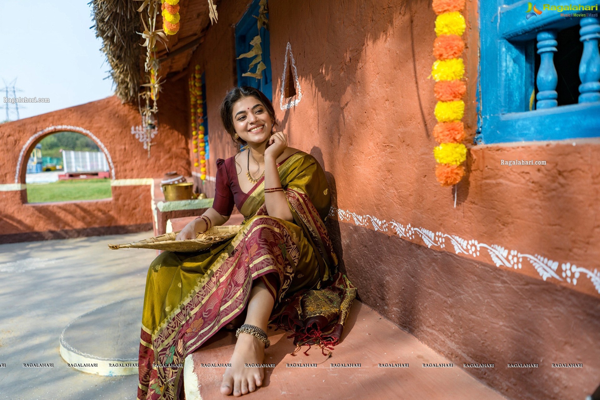 Yamini Bhaskar in Village Belle Look in Green Saree, HD Photo gallery