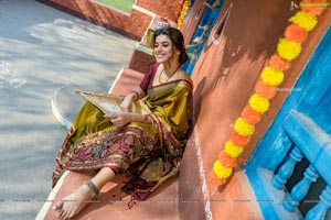 Yamini Bhaskar in Village Belle Look in Green Saree