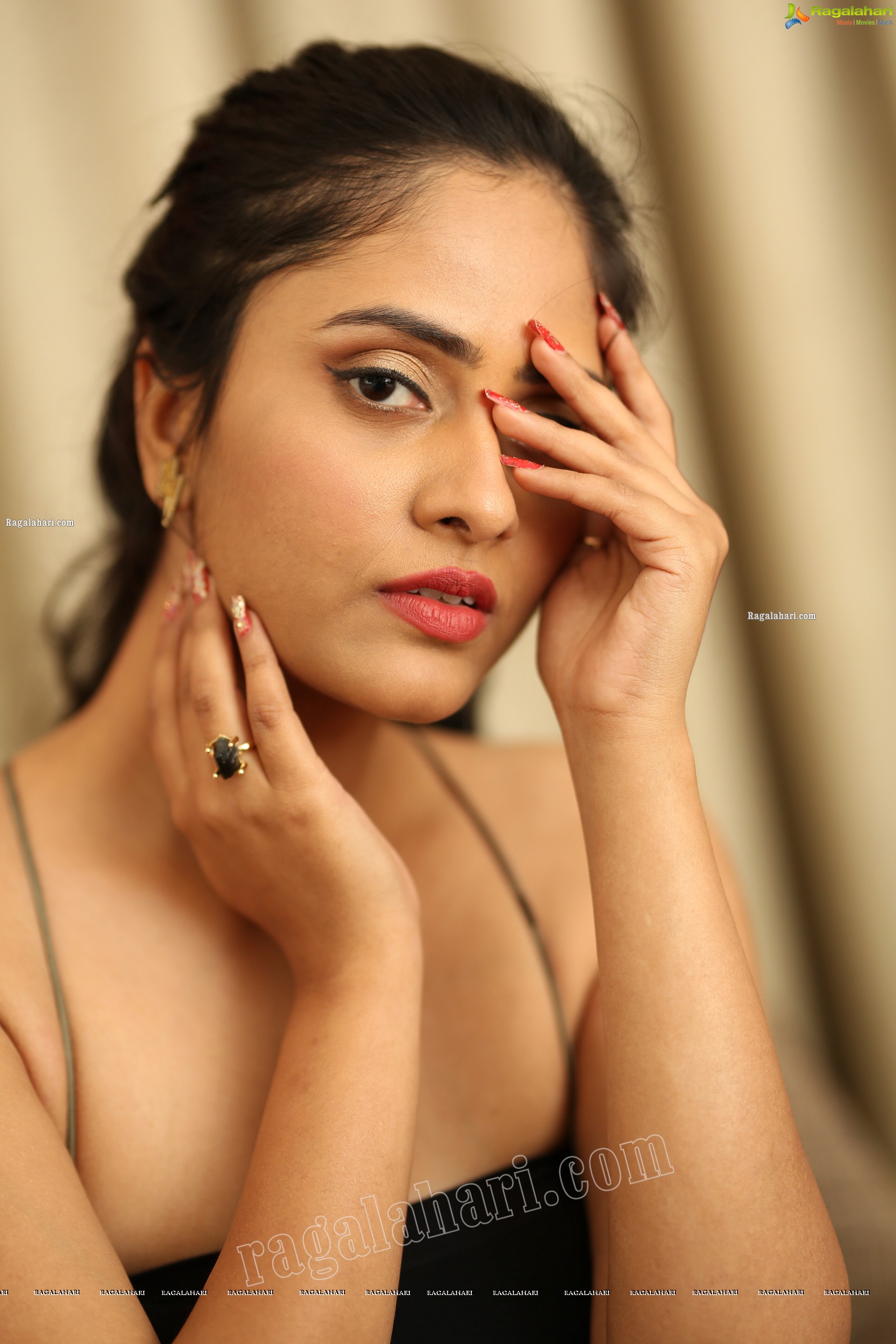 Sanya Thakur in Moss Green Polka Dot Dress, Exclusive Studio Shoot