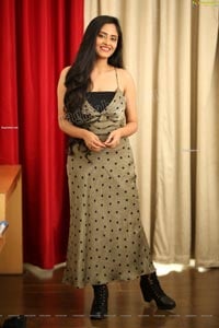 Sanya Thakur in Moss Green Polka Dot Dress