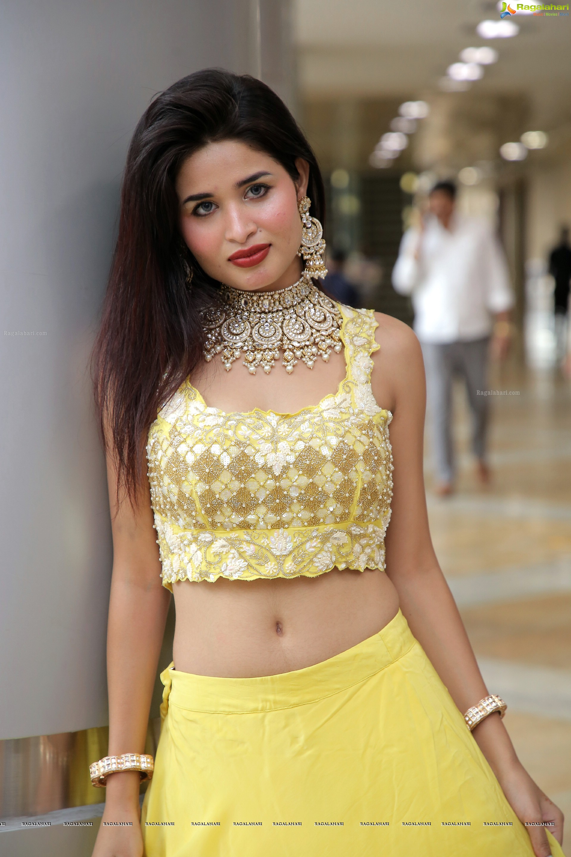 Ishika Roy in Yellow Embellished Lehenga Choli, HD Photo Gallery