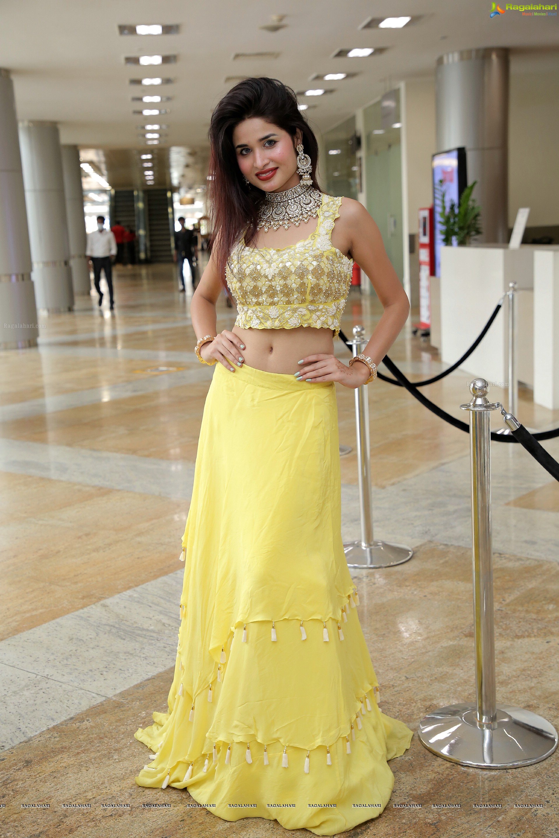 Ishika Roy in Yellow Embellished Lehenga Choli, HD Photo Gallery