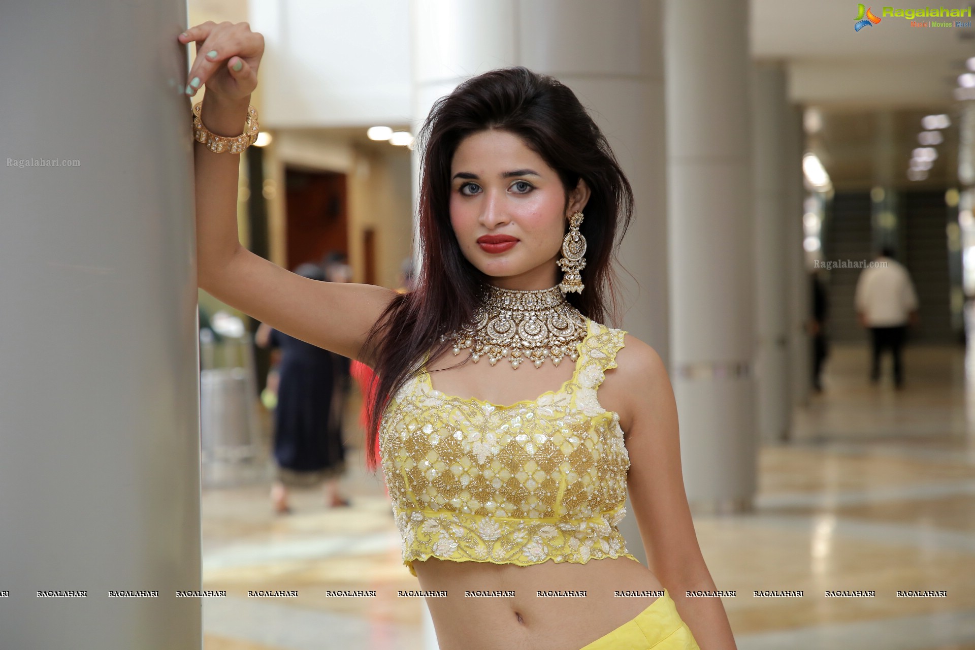 Ishika Roy in Yellow Embellished Lehenga Choli, HD Photo Gallery