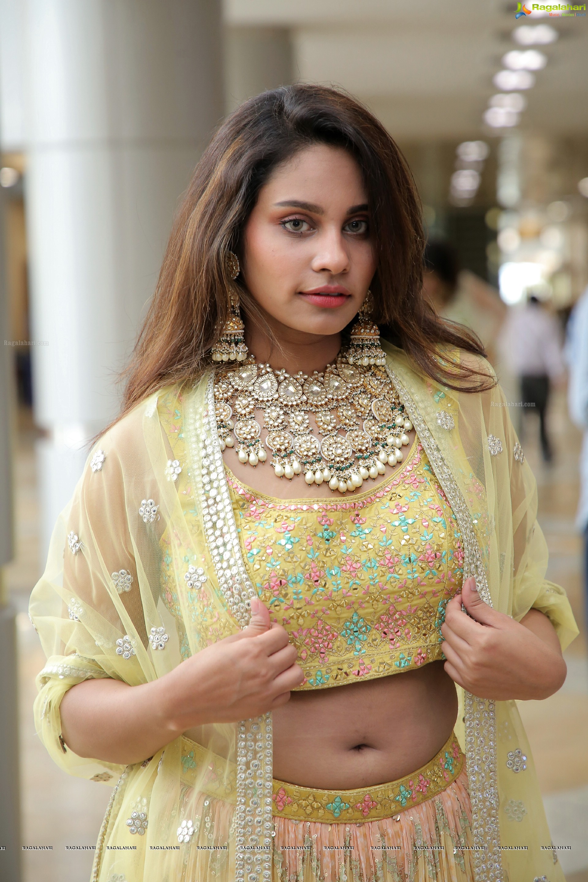 Pavani Bhimeneni in Yellow Lehenga Choli, HD Photo Gallery