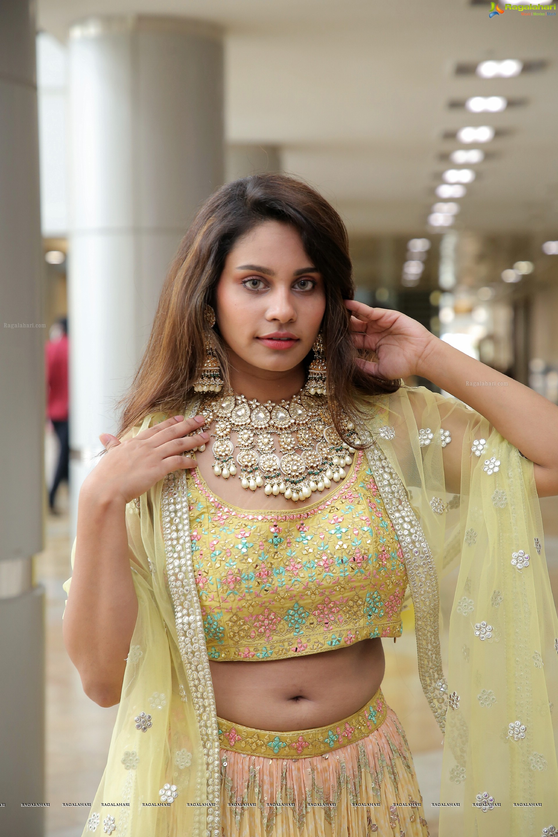 Pavani Bhimeneni in Yellow Lehenga Choli, HD Photo Gallery