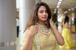 Pavani Bhimeneni in Yellow Lehenga Choli