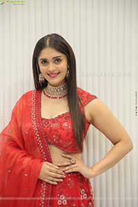 Surbhi Puranik in Red Designer Lehenga