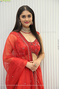 Surbhi Puranik in Red Designer Lehenga