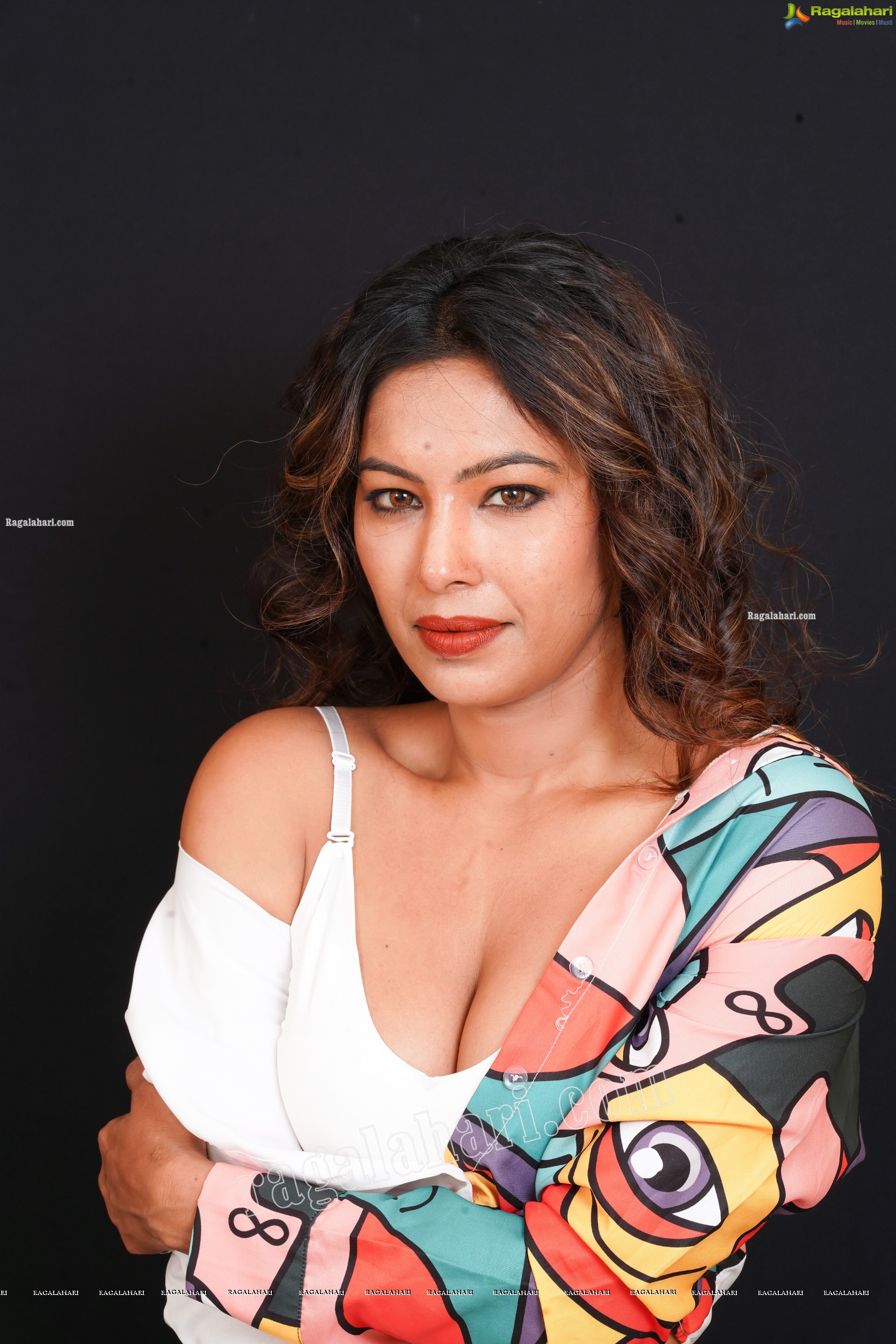 Ankita Bhattacharya in White Printed Crop Top and Black Pant, Exclusive Photoshoot