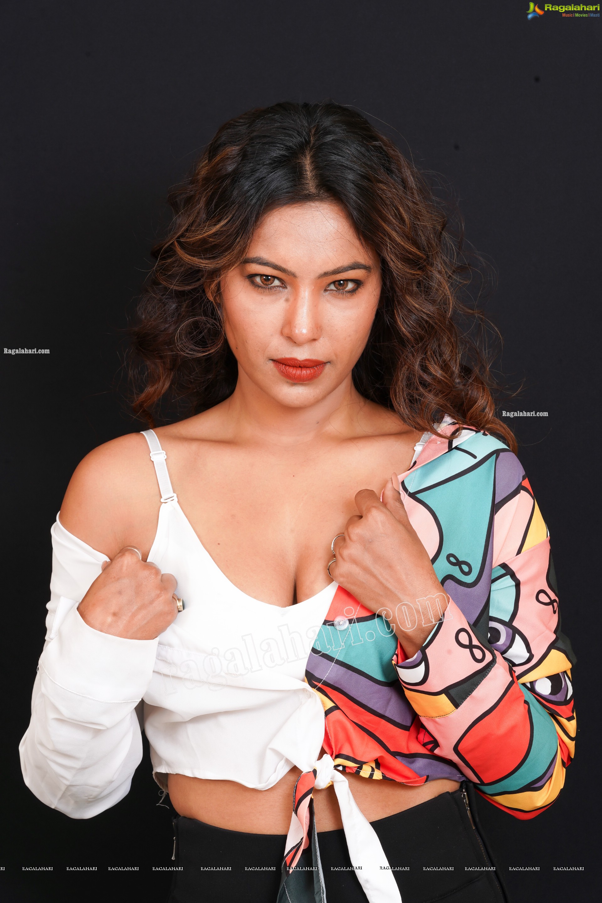 Ankita Bhattacharya in White Printed Crop Top and Black Pant, Exclusive Photoshoot
