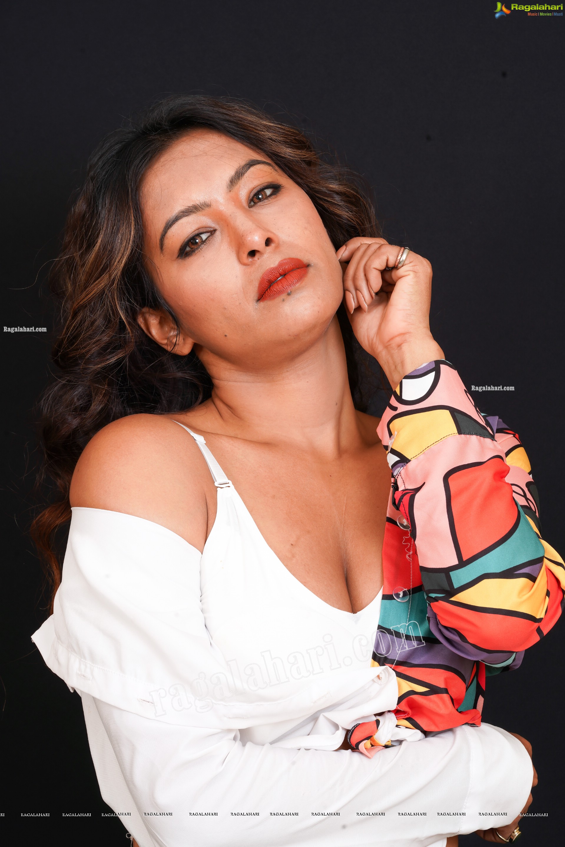 Ankita Bhattacharya in White Printed Crop Top and Black Pant, Exclusive Photoshoot