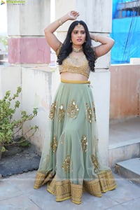 Anusha Parada in Lily Green Lehenga Choli