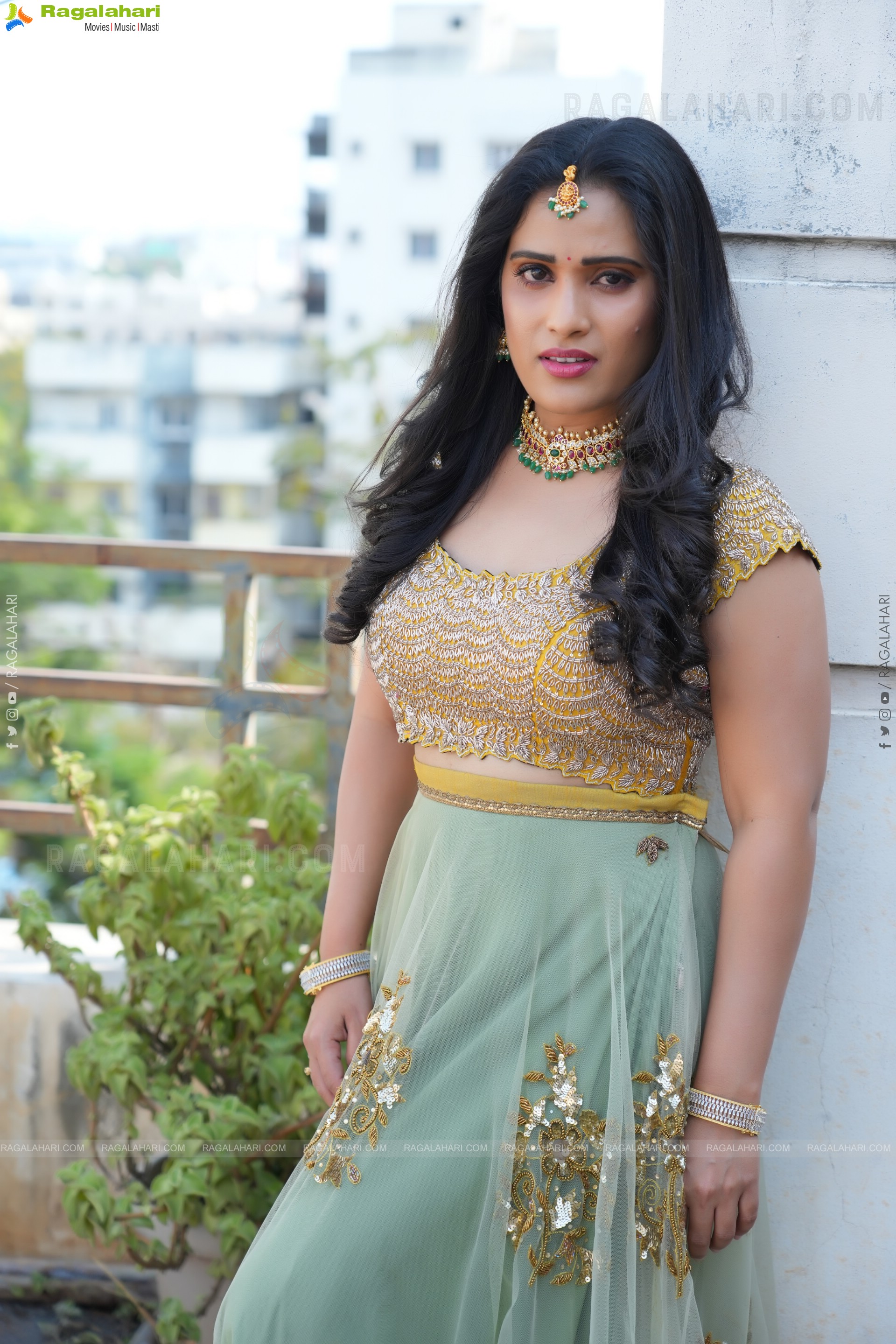 Anusha Parada in Lily Green Lehenga Choli, Exclusive Photo Shoot