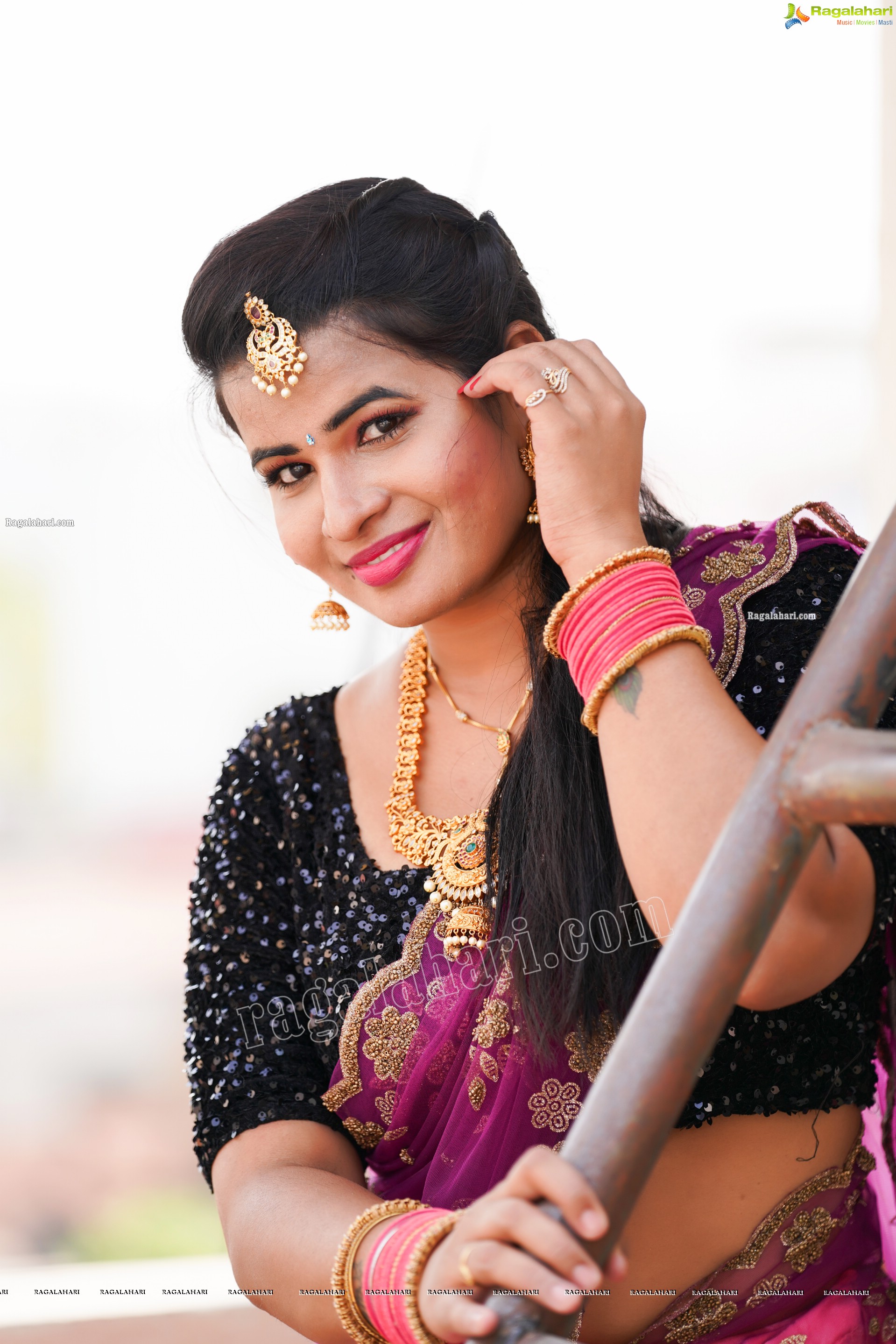 Anusha Venugopal in Pink Designer Lehenga Choli, Exclusive Photoshoot