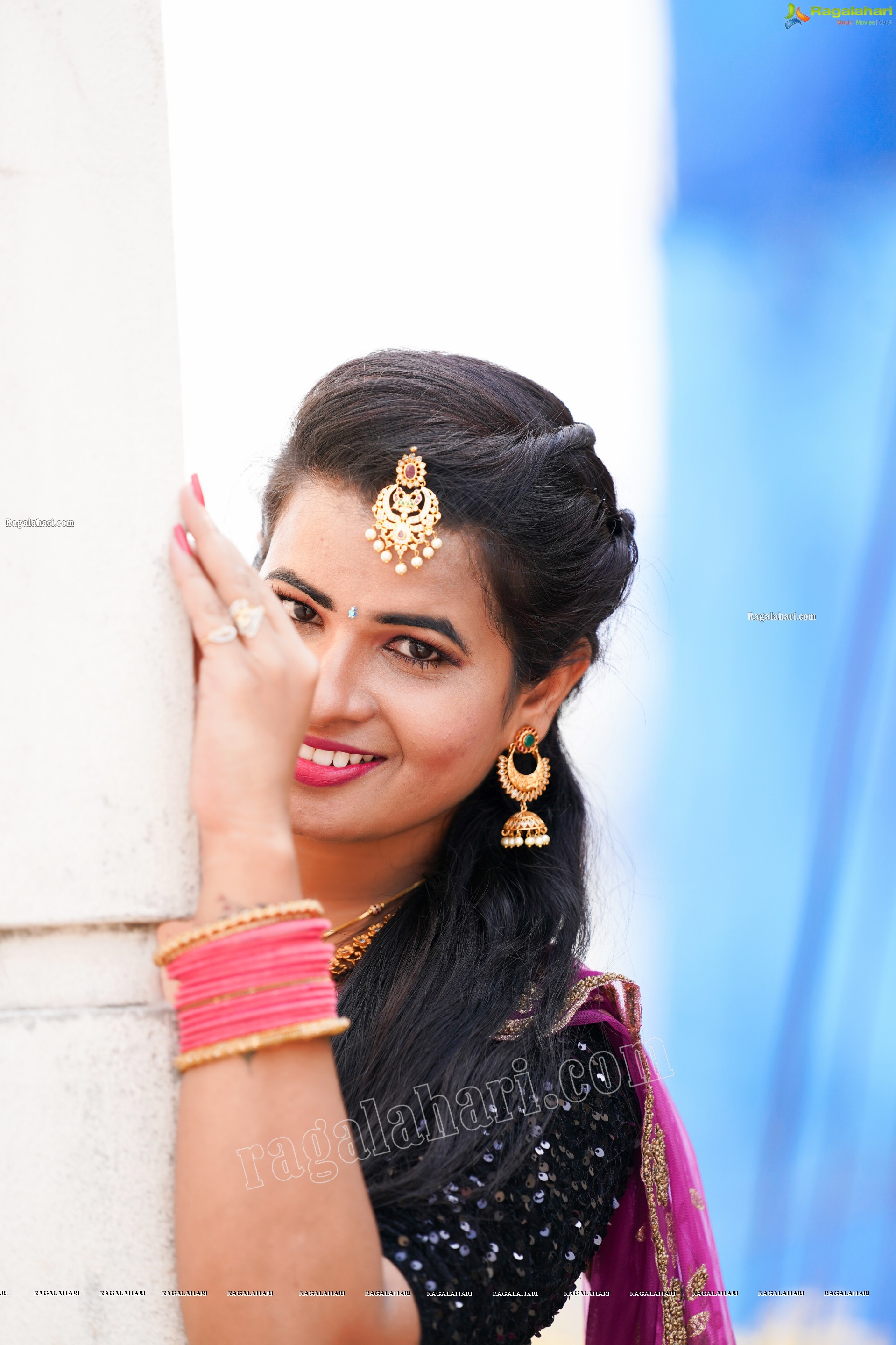 Anusha Venugopal in Pink Designer Lehenga Choli, Exclusive Photoshoot