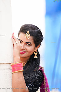 Anusha Venugopal in Pink Lehenga Choli