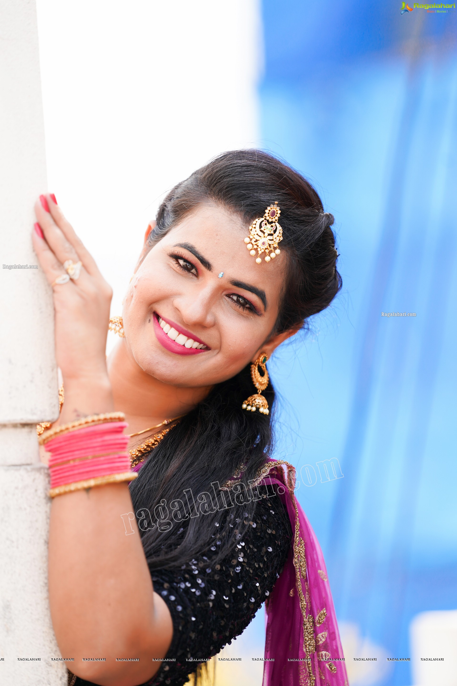 Anusha Venugopal in Pink Designer Lehenga Choli, Exclusive Photoshoot