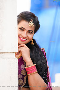 Anusha Venugopal in Pink Lehenga Choli