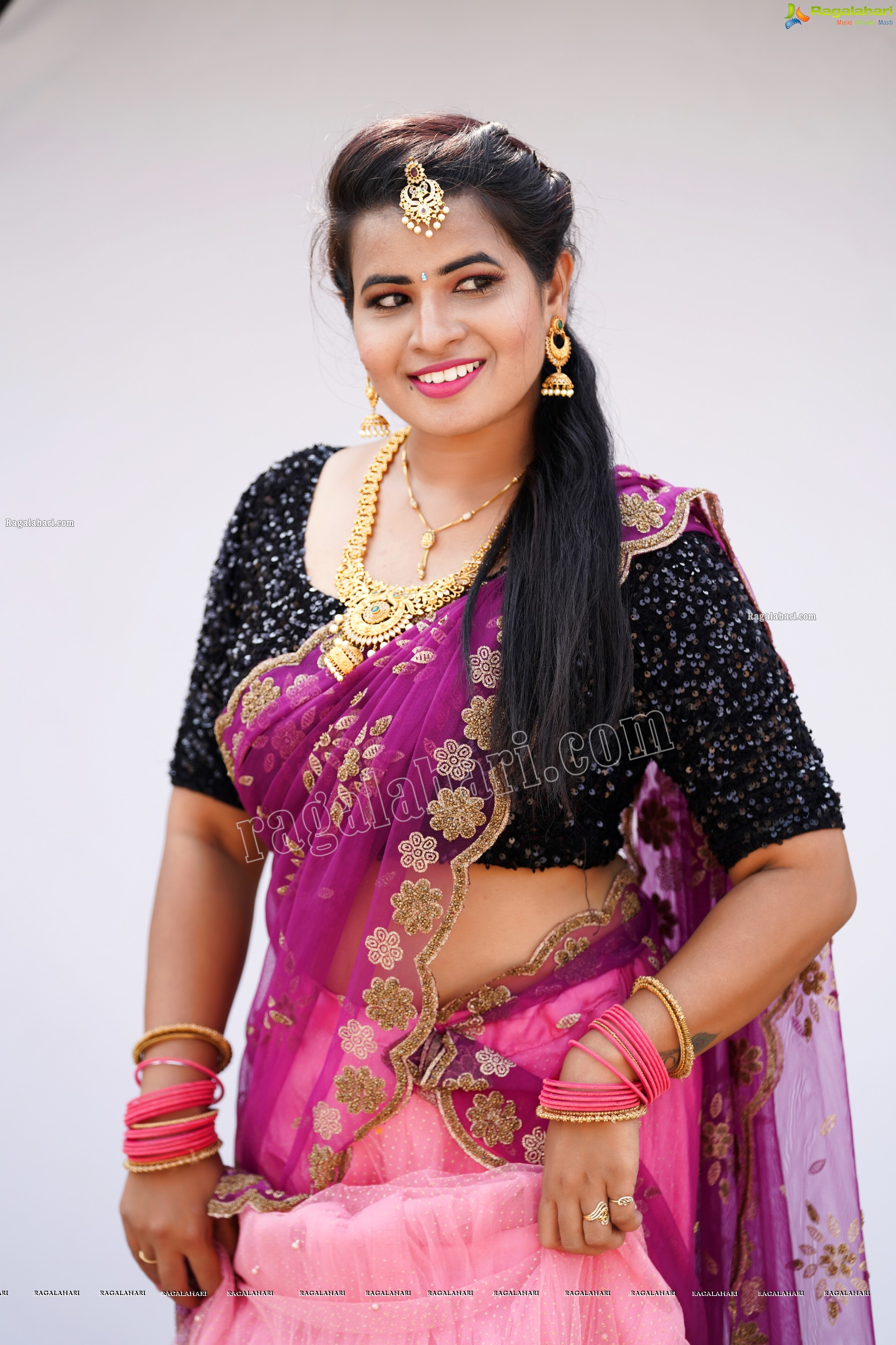 Anusha Venugopal in Pink Designer Lehenga Choli, Exclusive Photoshoot