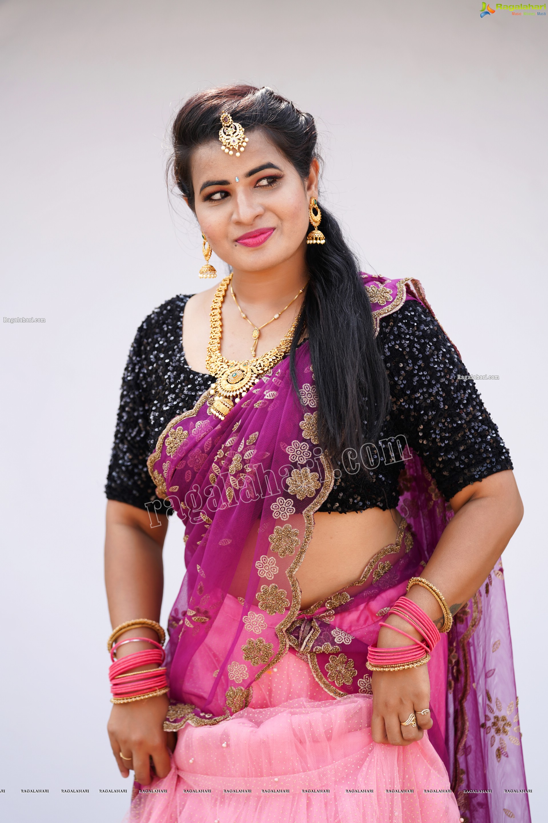 Anusha Venugopal in Pink Designer Lehenga Choli, Exclusive Photoshoot