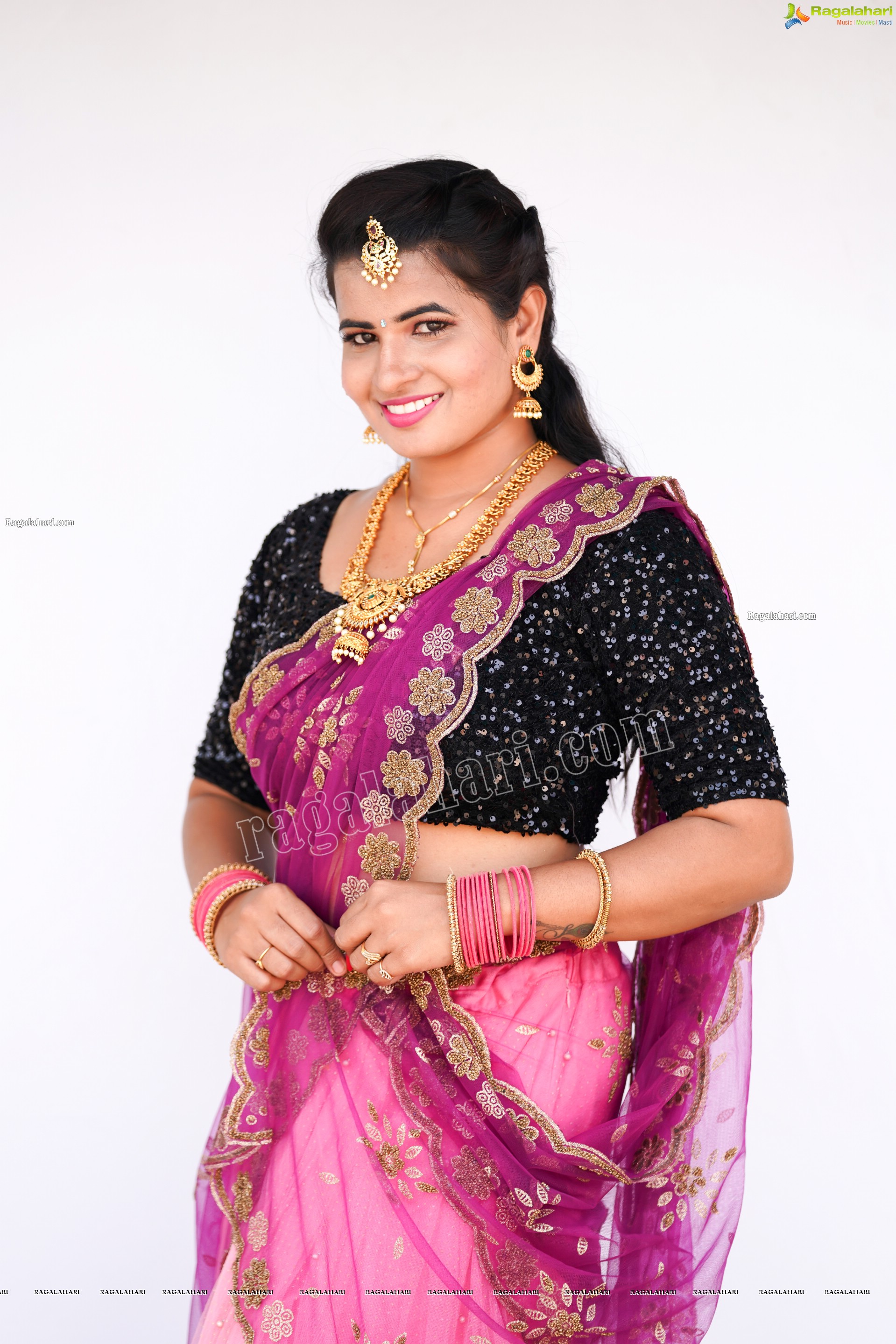 Anusha Venugopal in Pink Designer Lehenga Choli, Exclusive Photoshoot