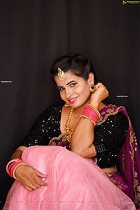 Anusha Venugopal in Pink Lehenga Choli