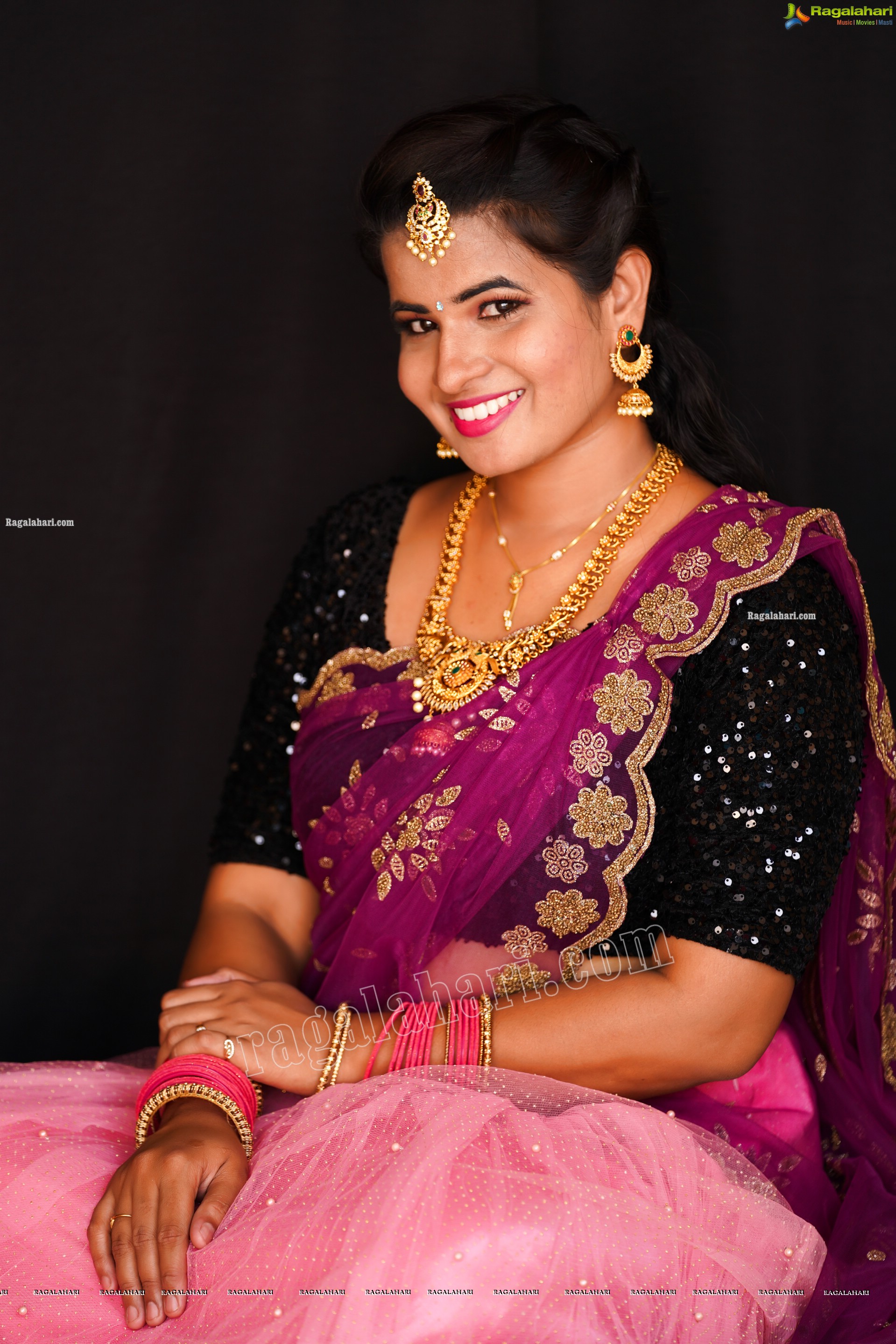 Anusha Venugopal in Pink Designer Lehenga Choli, Exclusive Photoshoot