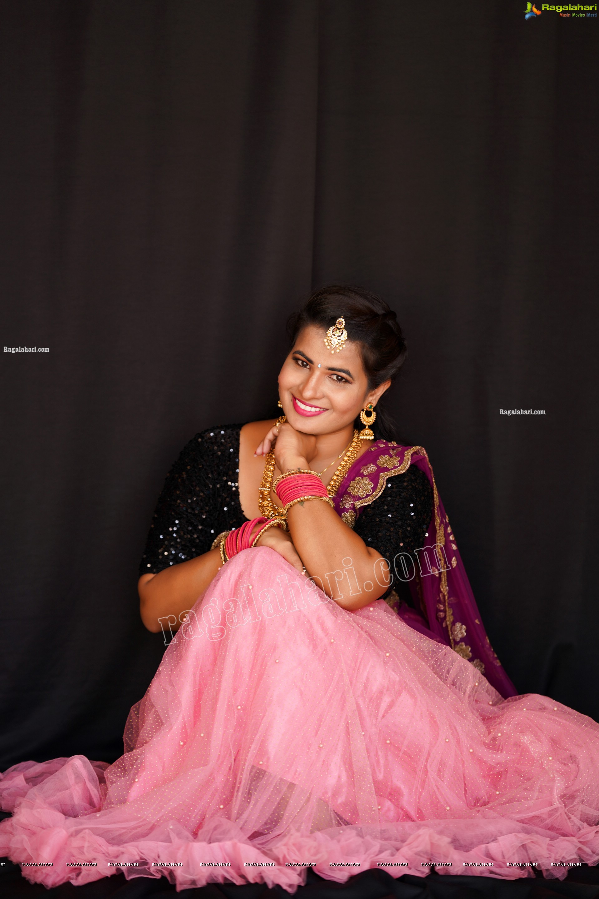 Anusha Venugopal in Pink Designer Lehenga Choli, Exclusive Photoshoot