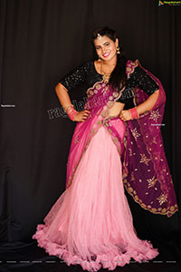 Anusha Venugopal in Pink Lehenga Choli