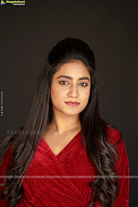 Yuktha in Red Velvet Dress