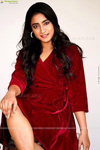 Yuktha in Red Velvet Dress