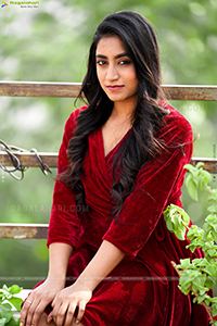 Yuktha in Red Velvet Dress