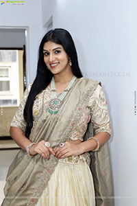 Aparna Reddy in White Designer Lehenga, HD Photo Gallery