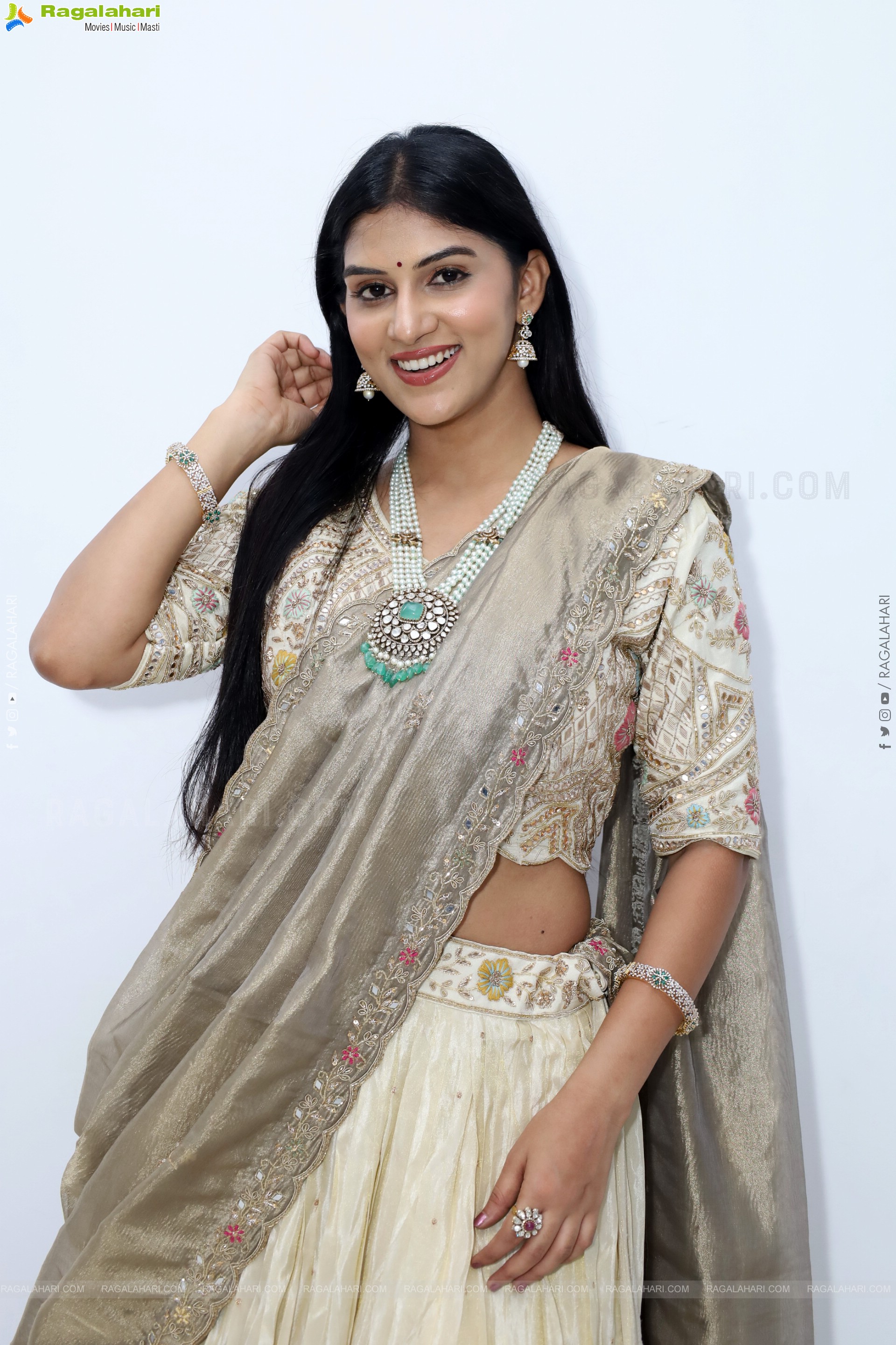 Aparna Reddy in White Designer Lehenga, HD Photo Gallery