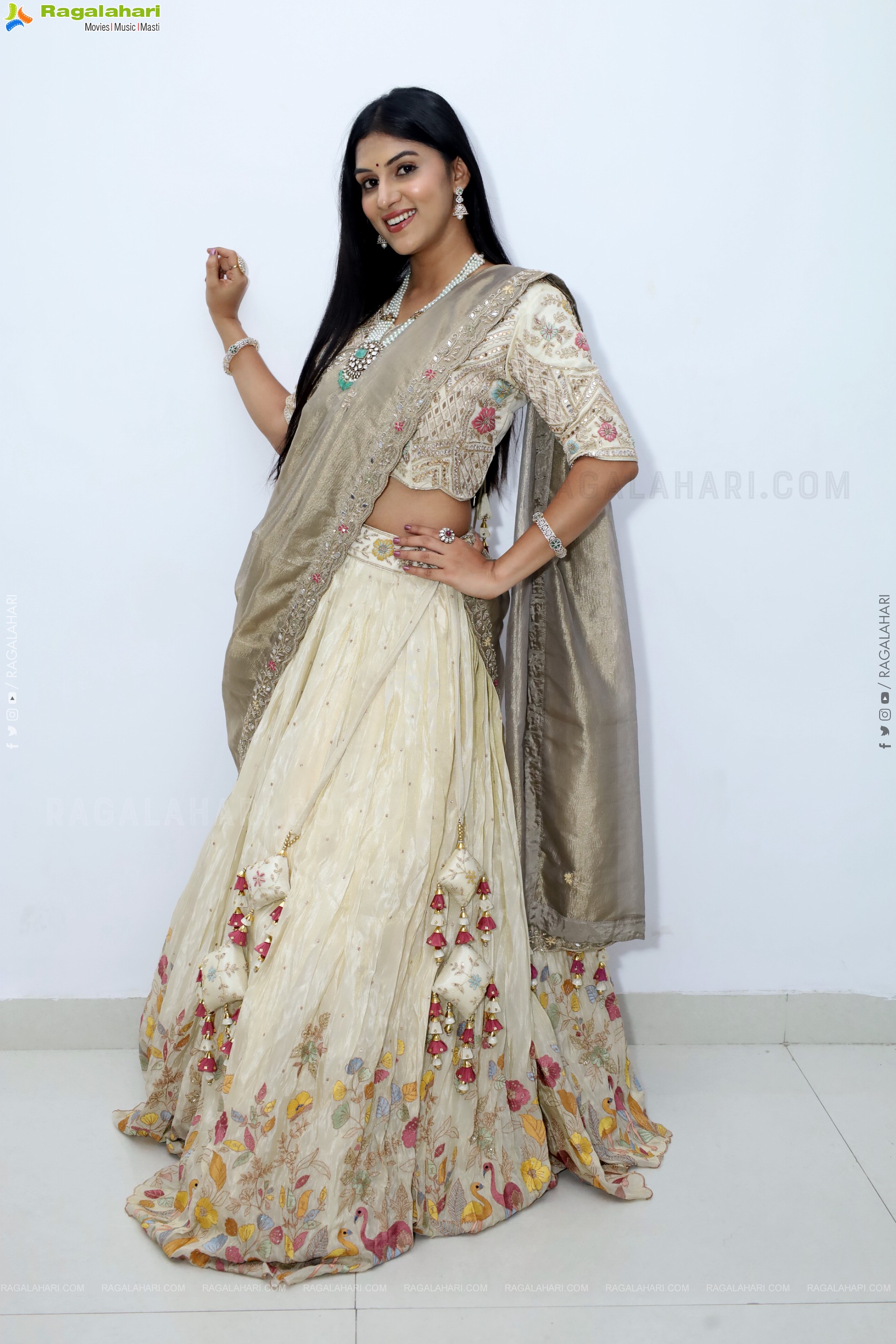 Aparna Reddy in White Designer Lehenga, HD Photo Gallery