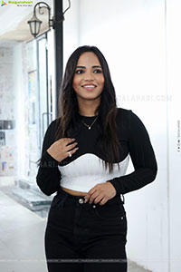 Bhavya Chandrika stills in Black Dress, HD Gallery