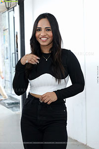 Bhavya Chandrika stills in Black Dress, HD Gallery