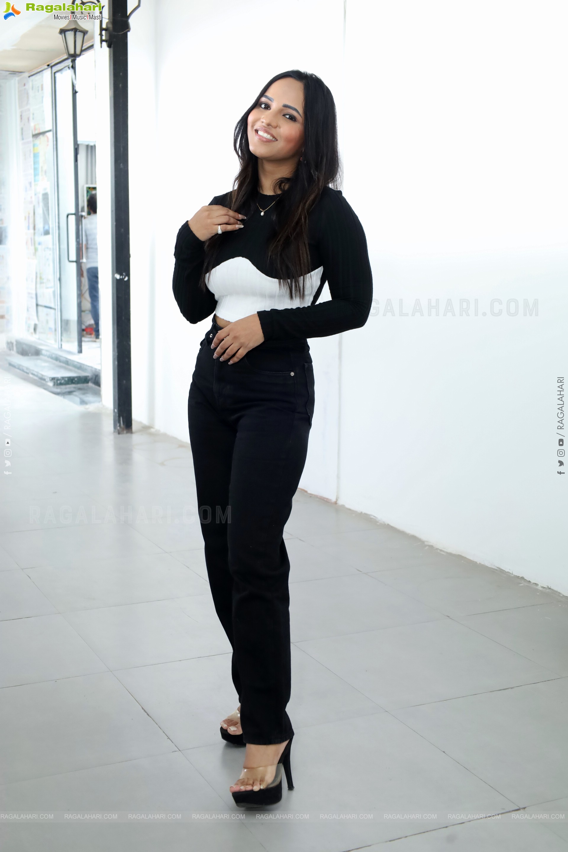 Bhavya Chandrika stills in Black Dress, HD Gallery